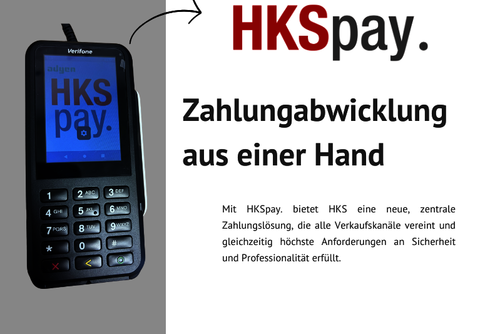 Banner mit Kurzinfo und EC-Terminal zu HKSpay.