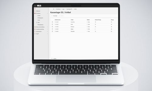 Laptop mit V10 Bestandsverwaltung