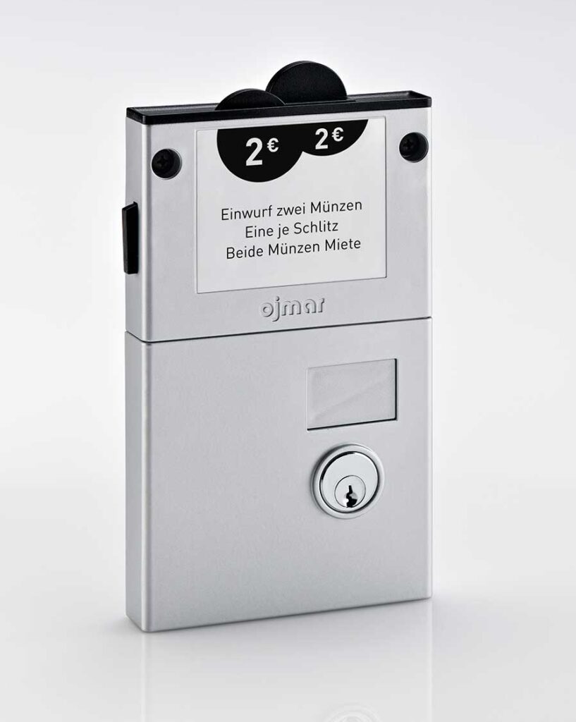 entervo-access Mechanische Münzschlösser: ojmar Münzschloss mit Kassierfach Silber
