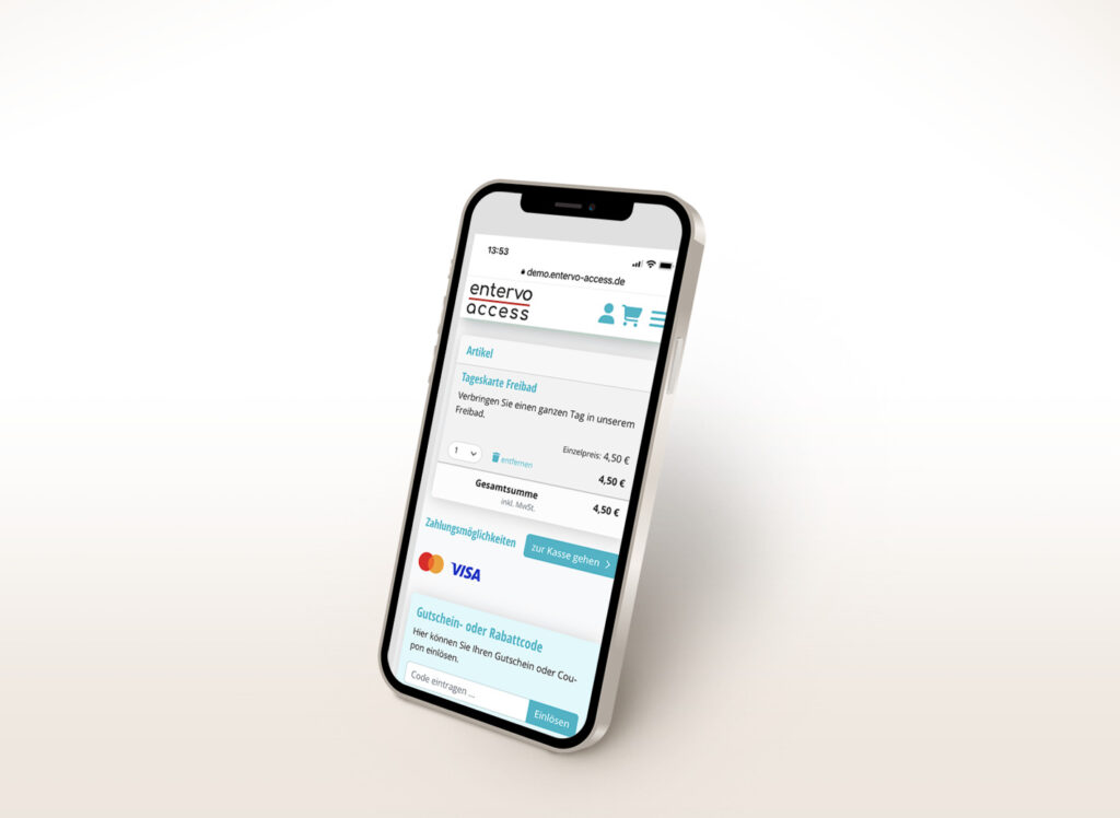 Mobil Telefon mit Check-out Ansicht